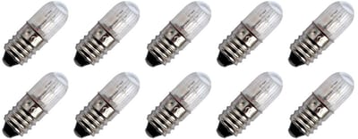 Miniatuur Signaallamp E10 230V - 10 stuks - T10 Neonlamp Ø10mm - 28mm - 2500K - Dimbaar - Rood