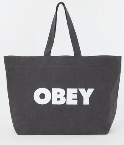 Obey Shopper van denim met logoprint - Grijs - OS