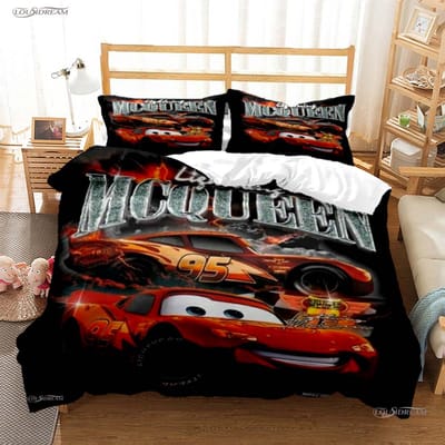 Pixar Mcqueen Auto Alle Seizoenen Dekbedovertrek Dekbed Beddengoed Sets Zachte Dekbedhoes En Kussenslopen Enkel/Dubbel/Queen/King EU Double(200*200cm)3pcs