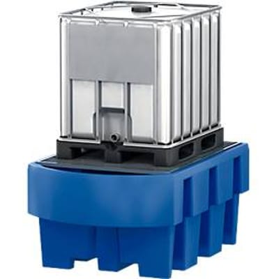 IBC-station PE-plateau met gegalvaniseerd rooster 1280x1910x860 mm