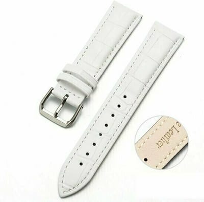 By Qubix - 22mm - Crocodile leren bandje - Wit - geschikt voor Huawei Watch 3 / 4 / 5 (pro) - 46mm & geschikt voor Huawei Watch GT / GT 2 / GT 3 (pro) / GT 4 (pro) / GT 5 (pro) / GT 6 (pro) 46mm / Ultimate / Ultimate 2