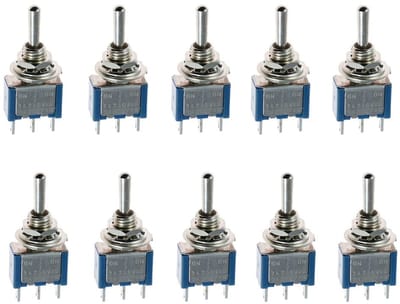 Store_9 - Mini Rocker Switch - ON/OFF/ON - Compacte Schakelaar voor Auto Dashboard - 10Pcs - 5A 125VAC - Geschikt voor Auto