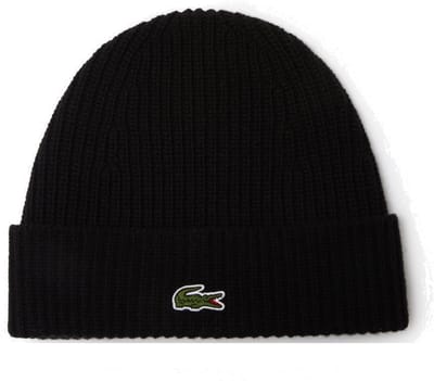 Lacoste Unisex Beanie - Muts van geribbelde wol (black)