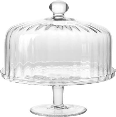 Krosno Glazen Taartplateau met Stolp – 32 x 31,5 cm – Gemstone Collectie – Handgemaakt Loodvrij Kristalglas – Voor Taarten, Desserts, Gebak & Kazen – Luxe & Elegant – Handwas Aanbevolen