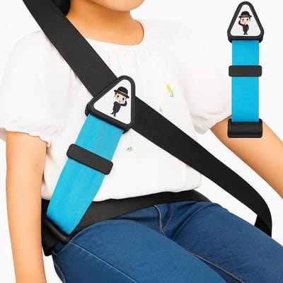 Gordelversteller Voor Kinderen I Gordelspanner I Gordelclip I Veiligheidsgordelgesp I Gordelverlenger I Veiligheidsgordel I Lichtblauw