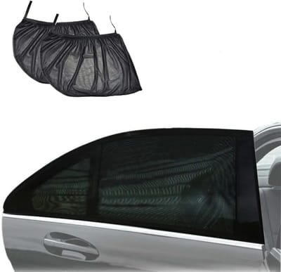 Famanu - Verduisteringsgordijnen 100 × 51 cm, universele zonwering voor auto voor- en achterramen – Zwart