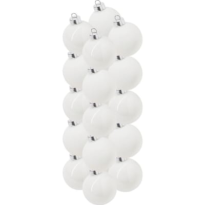 Kerstballen van glas, Ø 6cm - Wit