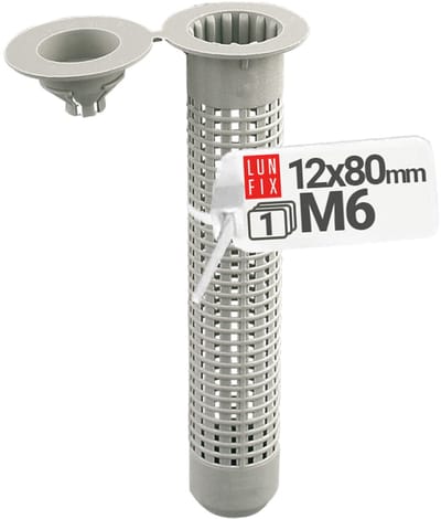 LUN FIX - Zeefhuls M6 12 x 80 mm - 1 stuk - ankerhuls - injectiemortel voor holle bouwmaterialen