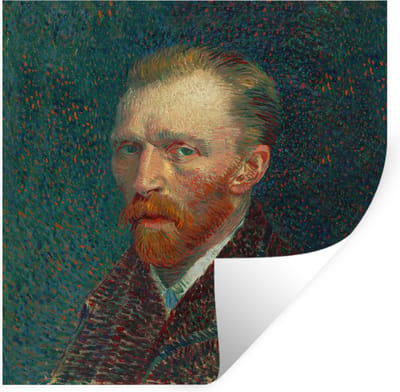Muurstickers - Sticker Folie - Kunst - Van Gogh - Oude meesters - Zelfportret - 100x100 cm - Plakfolie - Muurstickers Kinderkamer - Zelfklevend Behang XXL - Zelfklevend behangpapier - Stickerfolie