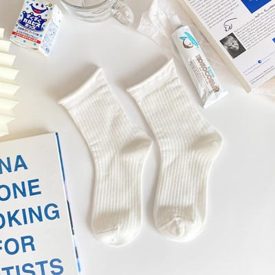 1 paire de chaussettes courtes blanches style Lolita pour femme, mignonnes, à volants, en coton, de haute qualité, pour printemps, été et automne One Size white