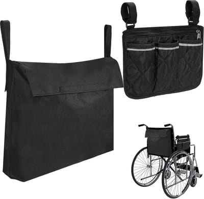Rolstoelzak Oxford 48x42x9 cm - Stevige Opbergzak voor Rolstoel en Looprek
