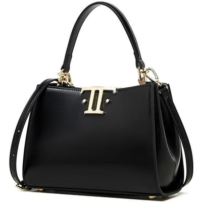 Leren Niche Design Superieur Gevoel Godin Tas Dubbele Gesp Mini Enkele Schouder Crossbody Draagbare Commuter Tote Tas 21*10*23 zwart