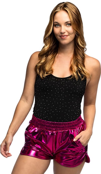 Boland - Hotpants Shiny roze (M) - Volwassenen - Niet van toepassing - Festival - Rave - Zomer