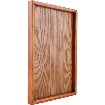 Rechthoekig Houten Theeblad Serveertafel Bord Snacks Voedsel Opbergbak voor Hotel Thuis(35*15cm) beige