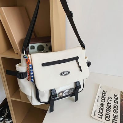 Nieuwe Studenten Klas Tas Vrije Tijd Postman Tas Transparante Pijn Tas Schoudertas Hipster Grote Capaciteit Messenger Bag black