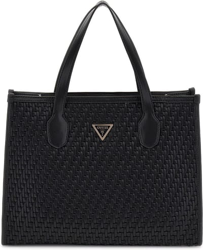 GUESS Handtas Schoudertas Silvana 2 Compartment Tote Black Zwart
