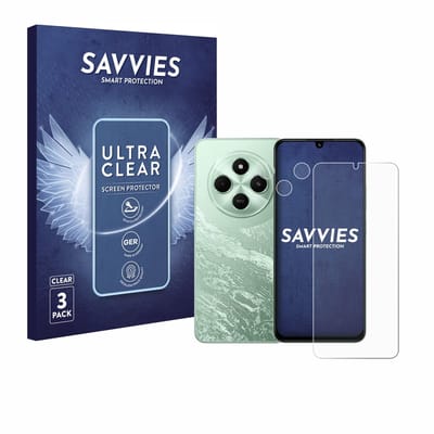 Savvies - Screenprotector voor Xiaomi Poco C75 (Voor+Camera) - Folie Beschermfolie transparant 6 Stuks