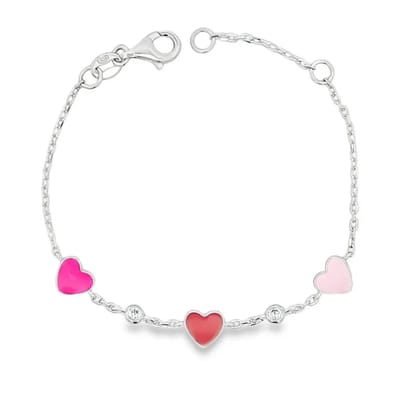 Juwelier Emo - Zilveren kinderarmband met Hartjes 13-15CM