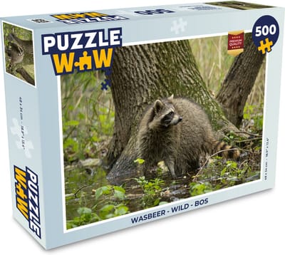 Puzzel Wasbeer - Wild - Bos - Legpuzzel - Puzzel 500 stukjes