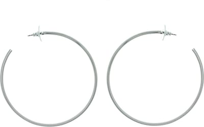 Behave - Oorbellen - Grote oorringen dames - Zilverkleur trendy - 7 cm
