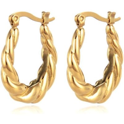 Fysara Nieuwe Populaire Europa En Amerika Titanium Staal Klassieke Drie Ring Oorbellen Europa En Amerika Wind Trendy Accessoires goud