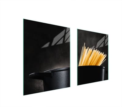TMK ArtDeko Serie - Glazen Beschermplaat - 85x52 cm - Makaroni - Veilig en Praktisch
