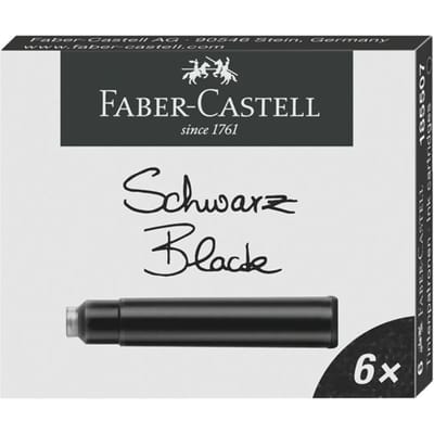 Faber-Castell inktpatronen vulpen - 6 stuks in doosje - zwart - FC-185507