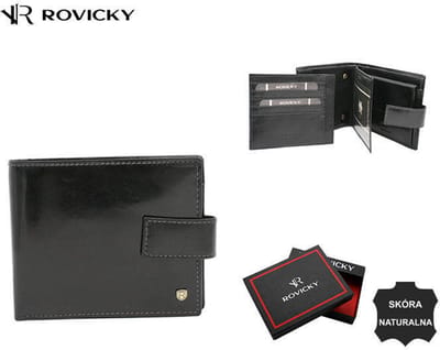Rovicky® Classic XXL - Herenportefeuille - Handgepolijst Leer - RFID Bescherming - Druksluiting