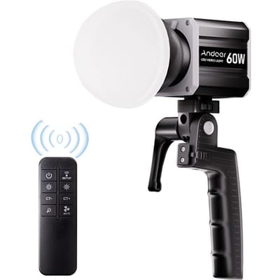 Andoer – lampe vidéo LED tricolore 60W COB, lumière de photographie 2800K-6800K, variable avec écran LCD 9 UK Plug noir