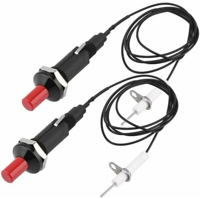 EXCITAT Piëzo-ontsteker - Hittebestendige gasgrill-ontsteker - Piëzo-ontsteker met drukknop - Elektrode-ontstekingsvonkstrip - Geschikt voor gasgrills - 2 stuks