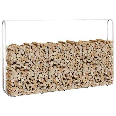 vidaXL - Haardhoutrek - 250x25x150 - cm - gegalvaniseerd - staal
