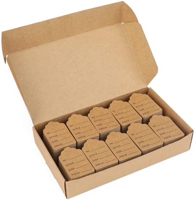 Dailygoody - 1000 Stuks Kleine Prijsetiketten - Mini-Prijskaarten - Hoogwaardig Karton - 3,2 x 5 cm - Perfect voor Rommelmarkten - Ideaal voor ...