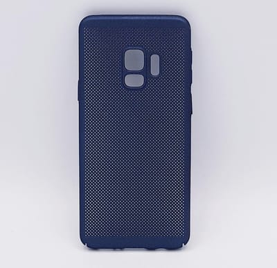 Geschikt voor Samsung Galaxy S9 – hoes, cover – TPU – metalic look gaas – blauw