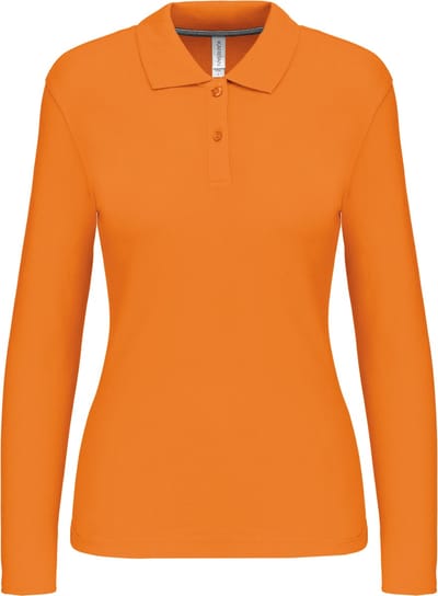 Kariban Damespolo lange mouwen K244 - orange - L