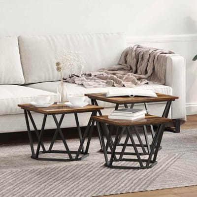 vidaXL - Salontafel - 3 - st - Rook - Eiken - 50 - x - 50 - x - 40 - cm
