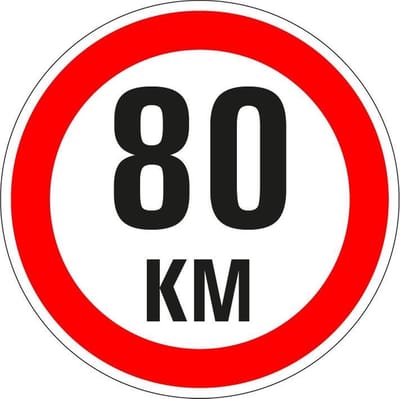 Maximaal 80 km bord - kunststof - A1 150 mm