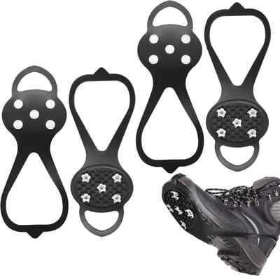 2 paar Antislipzooltjes - Met 5 Spikes - sneeuwgripzolen - Schoenspikes - Anti-slip sneeuwzolen - voor extra grip - Voorkomt uitglijden bij gladheid