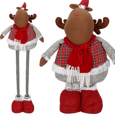 Springos Kerstfiguur | Kerstrendier | Kerstversiering | 1 stuk | Verstelbaar in hoogte | 55-95 cm