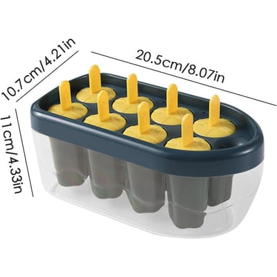 IJslolly Gereedschap 8 Gaten Zelfgemaakte Bevroren IJslolly Maker Met Bewaarcontainer DIY Handgemaakte IJslolly Vormen voor Kinderen black