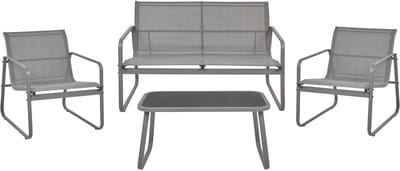 BARREA - Loungeset 4-zits - Grijs - Metaal