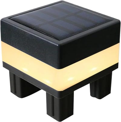 Solar Post Lights - Tuinlampen Solar - Buitenverlichting Tuin - Waterdicht Weerbestendig - 7x7cm - Zwart