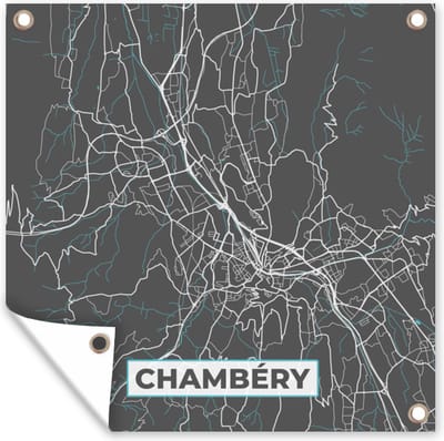 Tuin poster Chambéry - Stadskaart - Kaart - Frankrijk - Plattegrond - 200x200 cm - Tuindoek