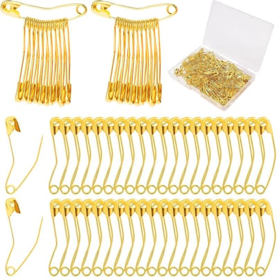 100 Gebogen Veiligheidsspelden - Roestvrij Staal - 3,8cm - Quilten, Breien en Naaien Accessoires