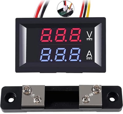 Digitale Voltmeter en Ampèremeter DC 0-100V 50A met Dubbel LED Display