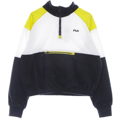 Yvonne Damessweatshirt met hoge hals en fleece met halve rits