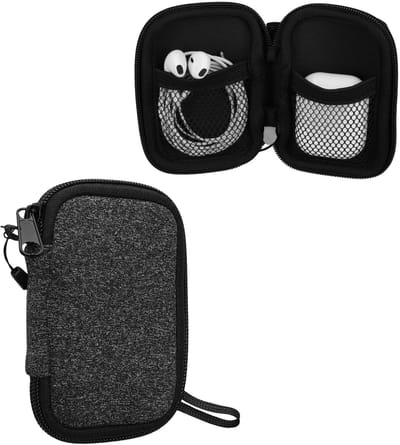 kwmobile hoesje voor draadloze oordopjes - Compatibel met in-ear Headphones - 6 x 9 cm - Beschermhoesje van neopreen