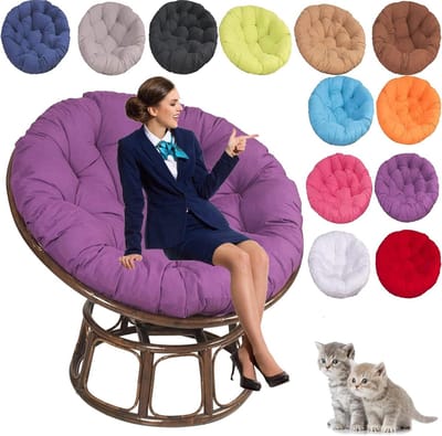 Stoelkussen Rond - Hangstoel Kussen - Buiten Ontspannen - Waterafstotende Stof - 80x80 cm - Grijs