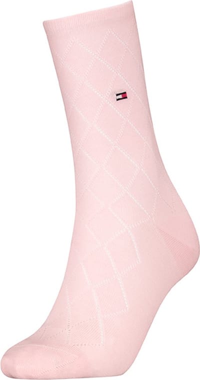 Tommy Hilfiger dames sokken premium argyle roze