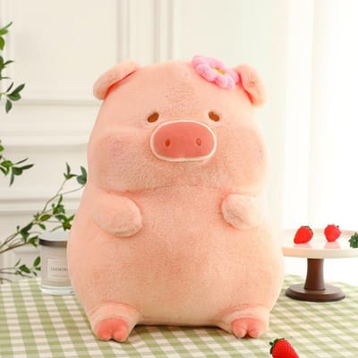 Super Zacht Schattig Cartoon Varken Pluche Speelgoed Lulu Varken Pop Anime Knuffeldier Meisjes Verjaardagscadeau Slaap Ornament 35cm beige