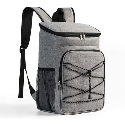 Nieuwe Koeltas Rugzak met Grote Capaciteit Draagbaar Reizen Lekdicht Picknick Lunchtassen voor Vrouwen Mannen Duurzame Isolatietas grijze kleur